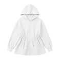 thumbnail image 5 of fatyb Girls Zip up Hoodies Drawstring Waist Hooded Sweatshirt Long Sleeve Fashion Jacket with Pockets, 5 of 6