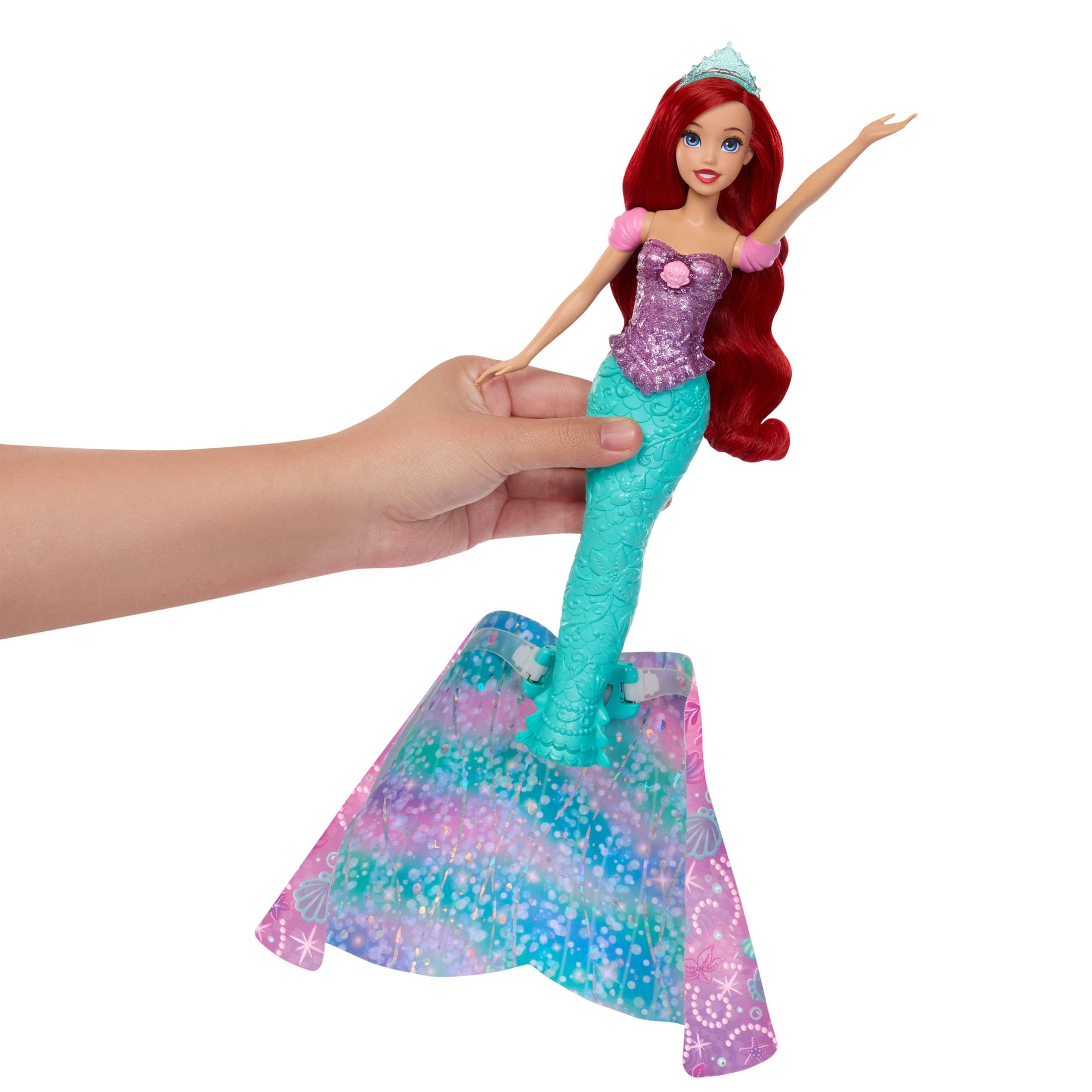 Disney Princess Ariel Human to Mermaid Transforming Fashion Doll with Flounder & 2 Accessories