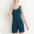 thumbnail image 6 of Tnhcen Women's Built-in Bra Modal Pajama Set Camisole Shorts Sleepwear Comfortable Loungewear Soft Home Wear M-4XL Green, 6 of 6