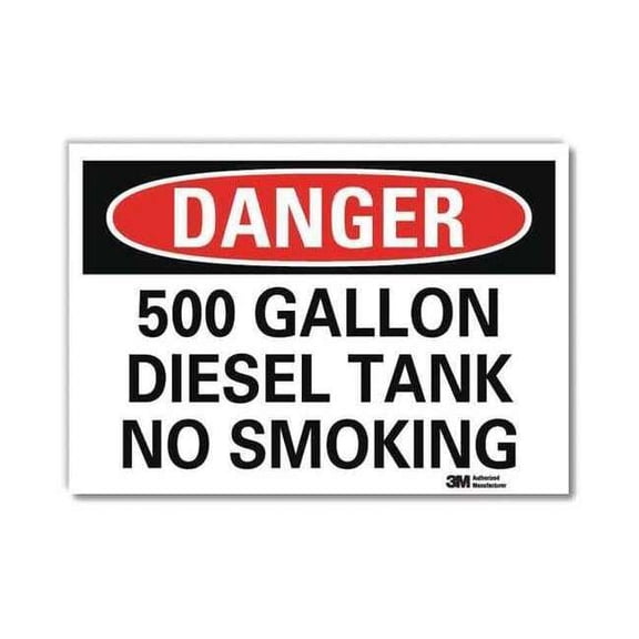 Lyle Danger No Smoking Sign,7x10in,Reflective U3-1079-RD_10X7