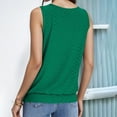 thumbnail image 5 of MIXUE Tank Top for Women Summer Solid Color Fashion Casual Court Lock Round Neck Sleeveless Camisole Vest Holiday Wear,Green,L, 5 of 8
