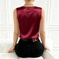 thumbnail image 4 of Womens Elegant Lace Trim V Neck Satin Tank Top Glossy Silk Sleeveless Camisole Slim Fit Basic Inner Layering Blouse For Daily Office Night Out Summer Outfit, 4 of 4