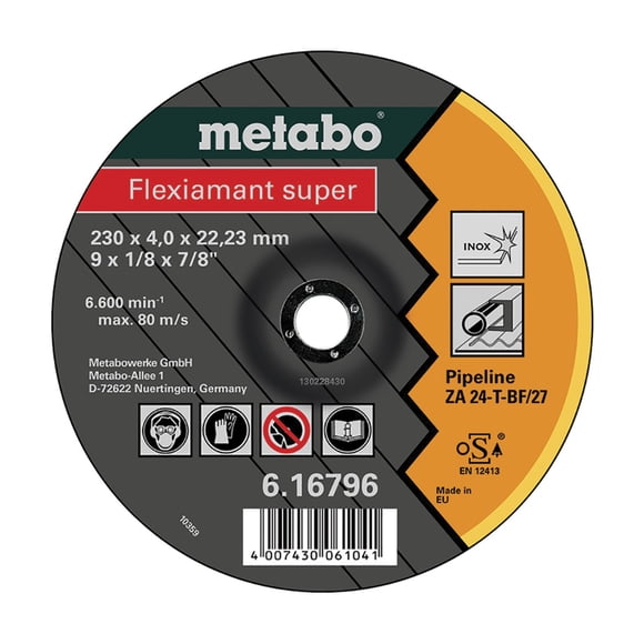 Disco Desbaste Flexiama.S.P.180X4X22.2Mm METABO 616795000