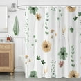 thumbnail image 3 of Watercolor Floral Shower Curtain, Sage Green Beige Blossom Flower Modern Minimalist Bathroom Curtain Home Decor Waterproof Fabric Machine Washable with 6PCS Hooks,36" Wx72 L, 3 of 6