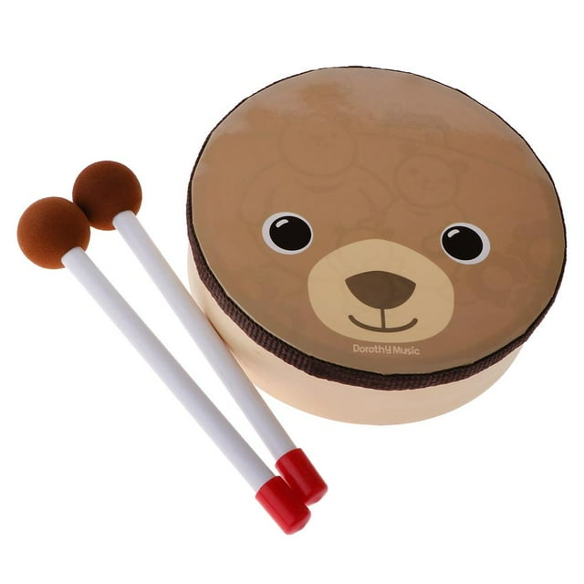 Juguete de Percusión de Tambor de Mano de Dibujos Animados para La Educación de Aprendizaje de Instrumentos Musicales , , como se describe Baoblaze Juguete de percusión de mano
