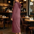 thumbnail image 6 of APEXFWDT Zipper Nightgown for Women Long Sleeve Lightweight Robes with Hood & Pockets Soft Sleepshirt Sleepwear, 6 of 8
