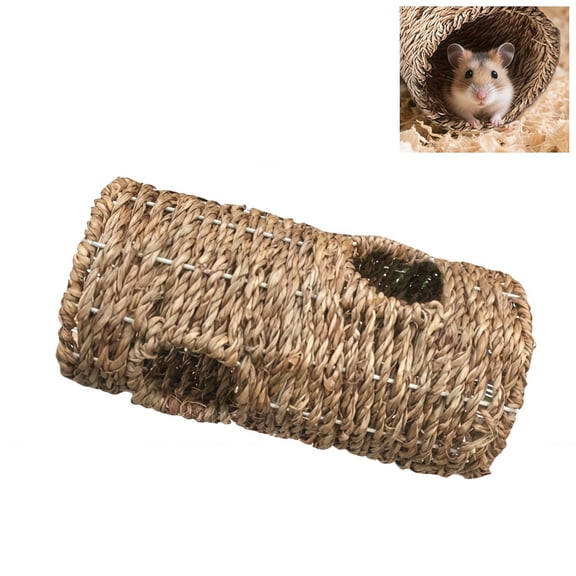 Wanfoou Creative DIY Modular Hamster Tunnel, Composable Tube Burrow with Multi-Chamber Hideout - Sea Grass Tunnels for Small Animals Like Hamsters, Mice And Gerbils, Safe Habitat Accessory