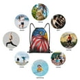 thumbnail image 6 of Daiia Eagle Head With American Flag Pattern Drawstring Backpack, Gym Bag, Lightweight Backpack, Water-Resistant Bag Travel Sports Backpack, Fitness Bag, Yoga Bag-Medium, 6 of 6