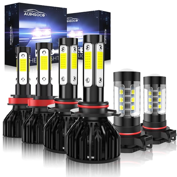 9005 H11 H16 For Chevy Avalanche 2007-2012 2013, LED Headlight Kit Super Bright Bulbs, Cool White High Power Lamps, High Low Beam Fog Light, 40W 4000LM 6000K, 4-Sided Upgraded CSP Chips