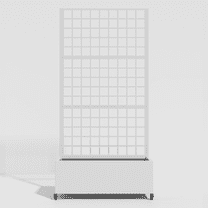 MAYEERTY 35*16*71in Iron Rectangular Garden Bed Freestanding Planter Box with Climbing Shelf, White