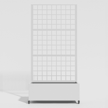 MAYEERTY 35*16*71in Iron Rectangular Garden Bed Freestanding Planter Box with Climbing Shelf, White