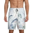 thumbnail image 2 of Rocae Sea Animals for Men's Soft Sleep Pajama Shorts, Waistband and Pockets, 2 of 9