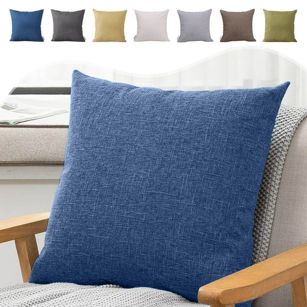 Almohada Lumbar Moderna de Lino - Cojín Grande de Sofá de 45 X 45 Cm con Respaldo para Salón, Oficina y Mesita de Noche - Funda de Poliéster, 7 Colores