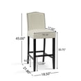 thumbnail image 3 of Christopher Knight Home Transitional 30.75" Fabric Upholstered Bar Stools with Solid Wood Frame, Beige, Set of 2, 3 of 12