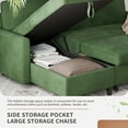 thumbnail image 6 of Walsunny Pull Out Sectional Sleeper Sofa Bed L Shape Couches with Reversible Storage Chaise for Living Rooms Small Rooms Apartment,Green, 6 of 7
