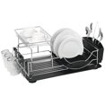 thumbnail image 1 of 3 Piece Chrome Dish Rack Set, Black, 1 of 5
