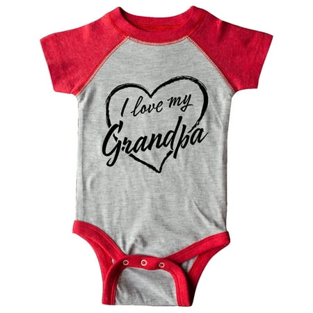 

Inktastic I Love My Grandpa in Black Chalk Heart Gift Baby Boy or Baby Girl Bodysuit