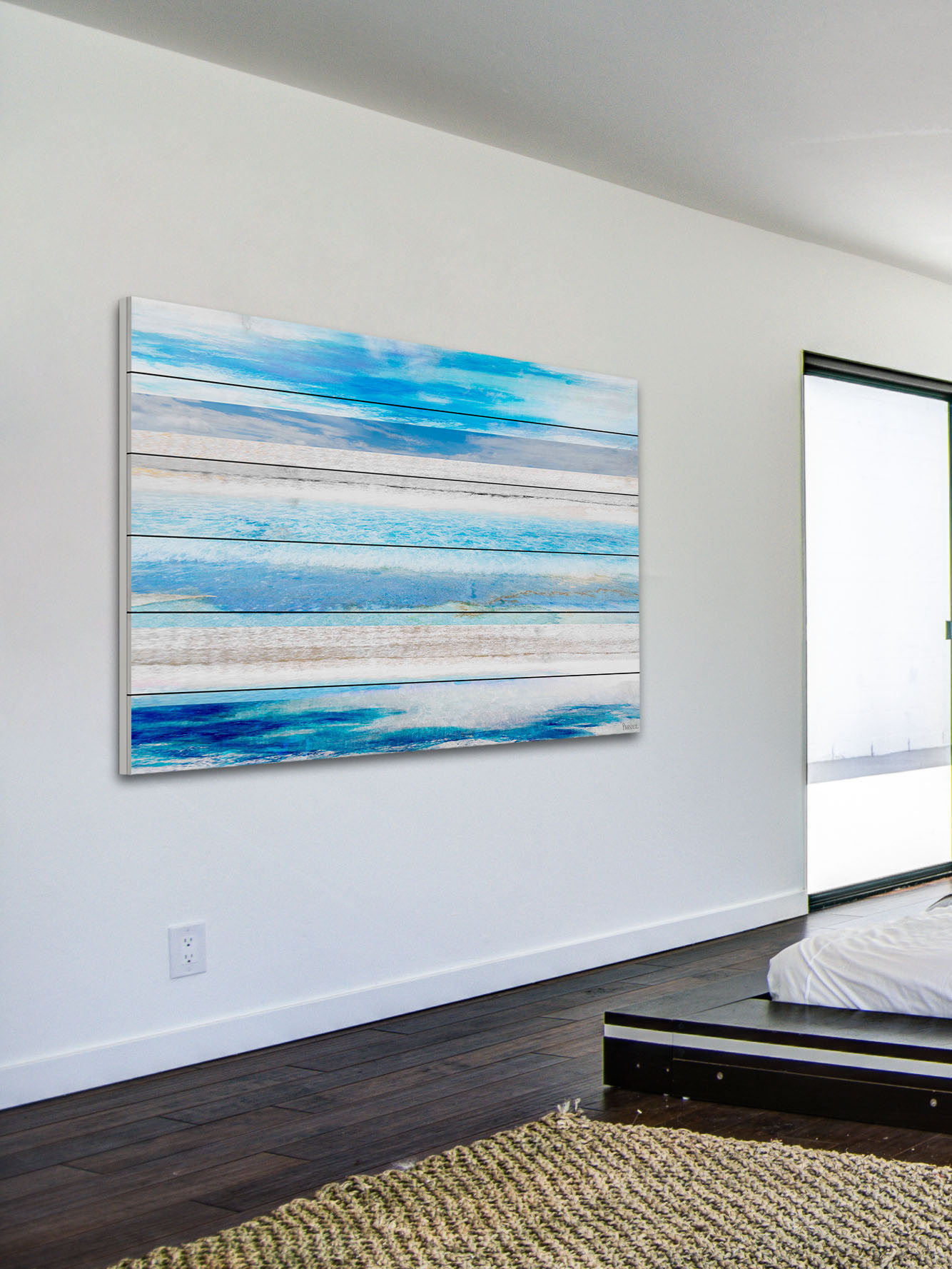 Parvez Taj "Baia Azul" Print on White Wood