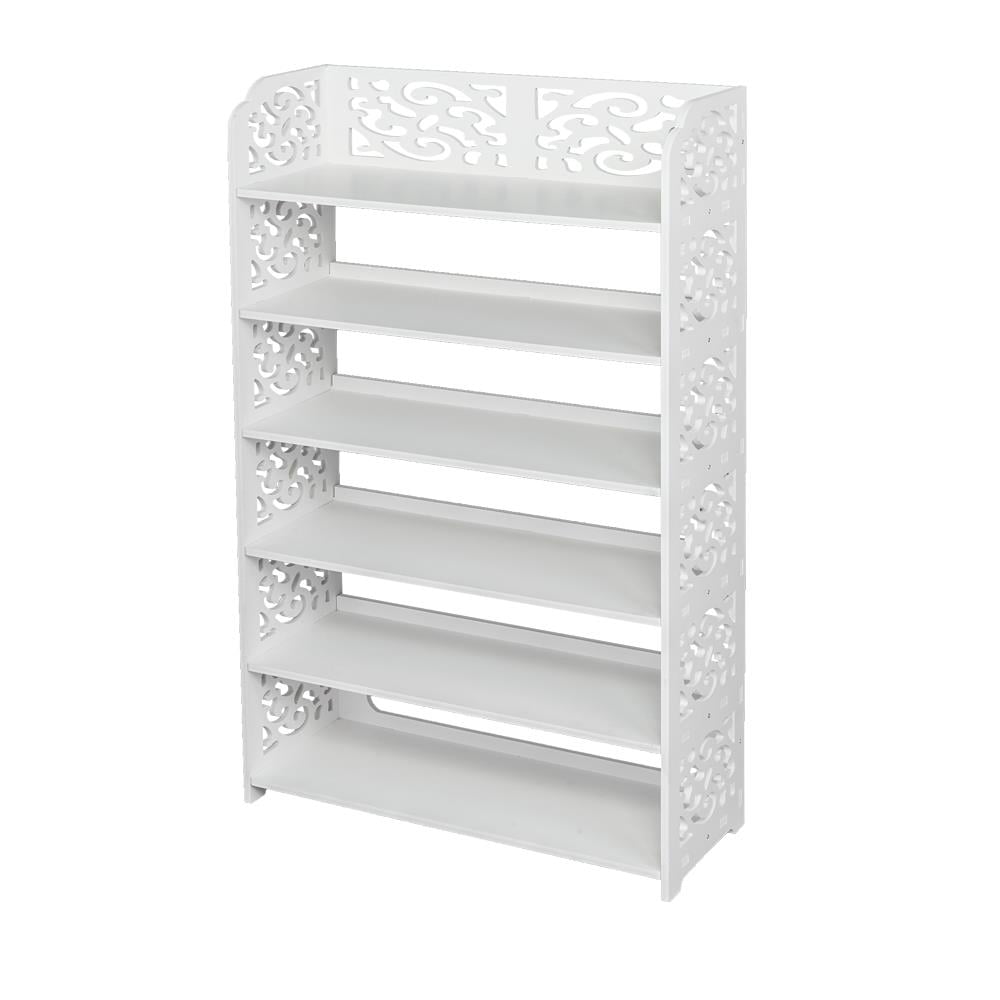 Ktaxon 4/5/6 Tier Carved Storage Organizer Standing Shoe Rack Shelf Cabinet Space Saving