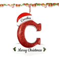 thumbnail image 1 of Adornos navideños familiares personalizados, colgante con monograma de nombre personalizado, adornos para árboles de Navidad 2024, colgantes navideños con purpurina brillante, adornos navideños con te, 1 of 6