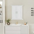 thumbnail image 2 of VECELO Bathroom Wall Cabinet, Wooden Cabinet Wall Mount with 2 Doors and Adjustable Shelves, Over The Toilet Wall Storage Cabinet, Bathroom Medicine Cabinet, White, 2 of 9