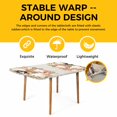 thumbnail image 4 of Easter Bunny Table Cloths for 4 Foot Rectangle Tables, Eggs Green Leaves Country Flowers Cups Patio Waterproof Elastic Fitted Tablecloths, Washable Rectangular Table Cover for Camping, 4 of 8