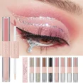 thumbnail image 4 of Sombra de ojos líquida marrón beige, base de maquillaje de ojos mate sedoso, crema con purpurina y lentejuelas, sombra de ojos iluminadora en barra de gusano de seda, 4 of 5