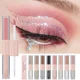 thumbnail image 4 of Sombra de ojos líquida marrón beige, base de maquillaje de ojos mate sedoso, crema con purpurina y lentejuelas, sombra de ojos iluminadora en barra de gusano de seda, 4 of 5