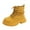 Yellow, variant on Fozruso Girls Fashion Suede Ankle Boots With Side Zipper And Lace Up Design For Autumn And Winter Casual Wear Comfortable Sole,Side Zippe Boots Sizes 10 Little Kid(3.5-4 Years)