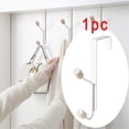 thumbnail image 2 of YIHNDIS Bathroom Shower Rack with Hook Storage Rack Wall Hanging Steel Door Behind Two Hook Coat Hat and Bag Hanger (White,One Size), 2 of 5
