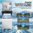 thumbnail image 2 of Coolski Commercial Ice Machine 450Lbs/Day, 22'' Wide Ice Maker with 300lbs Large Storage Bin, Industrial Ice Machine for Restaurants/Bars/Hotels, Ice Ready in 5-15 min, Stainless Steel, 2 of 8