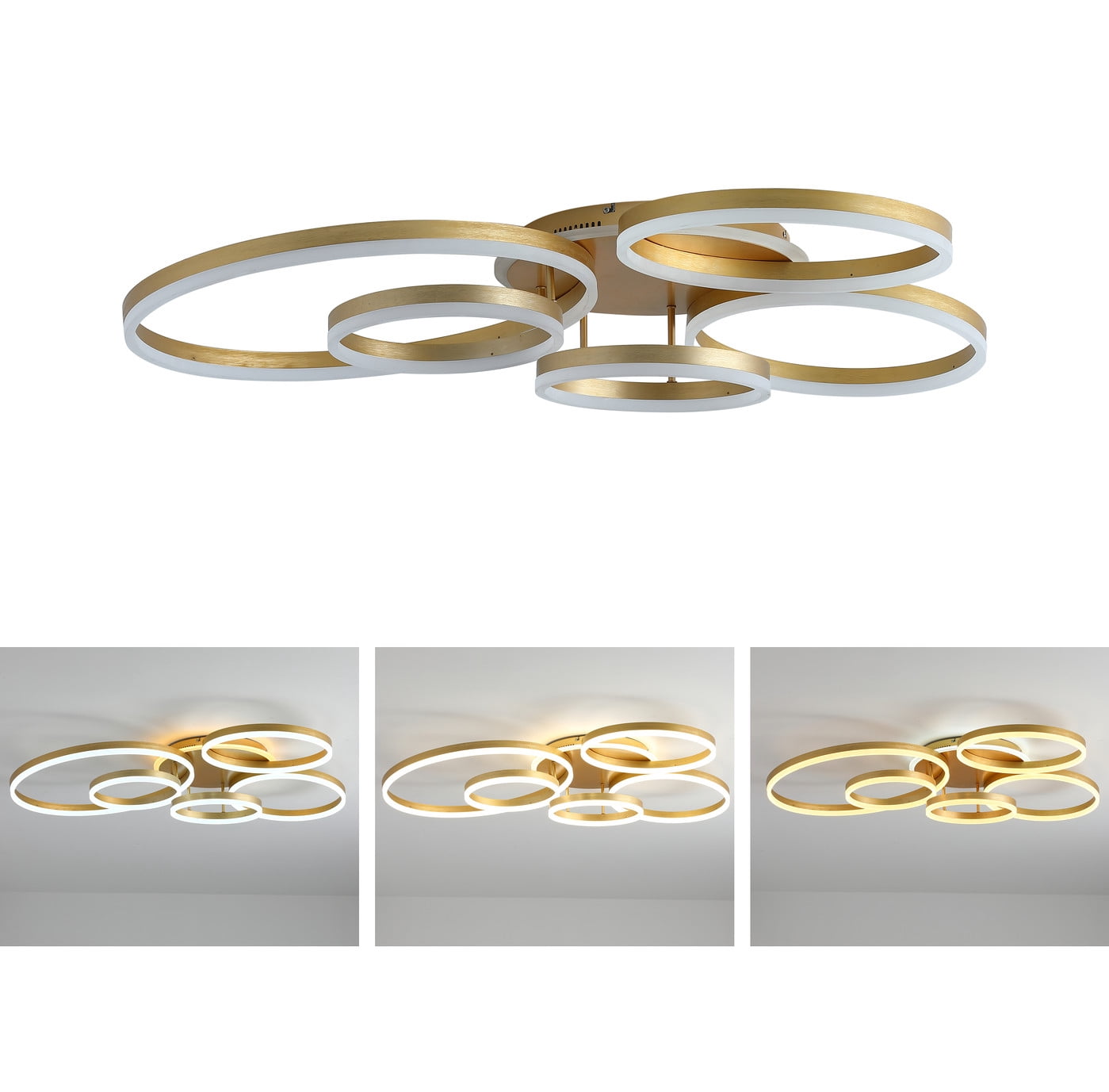 Aiwen 5-ring Shape Flush Mount Ceiling Lamp with 5 Integrated LED Lights