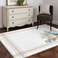 thumbnail image 3 of 3'x5' Rug for Living Room Bedroom, Coastal Starfish Washable Area Rugs Non-Slip Carpet Mats, Nautical Shells Coral Eucalyptus Stripes Indoor Low Pile Area Rug Runner for Kitchen, Mudroom, 3 of 8