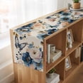 thumbnail image 6 of Vintage Blue Floral Table Runner, Butterflies Watercolor Flower Linen Washable Cotton Linen Table Runners 72 Inches Long, Dresser Scarf Runner for Dining/Coffee/Kitchen/TV Stands/Cabinets 13''x72'', 6 of 9