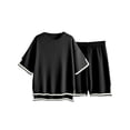 thumbnail image 5 of Women 2 Pieces Knit Sets Short Sleeve Tops & Shorts Suit, 5 of 5