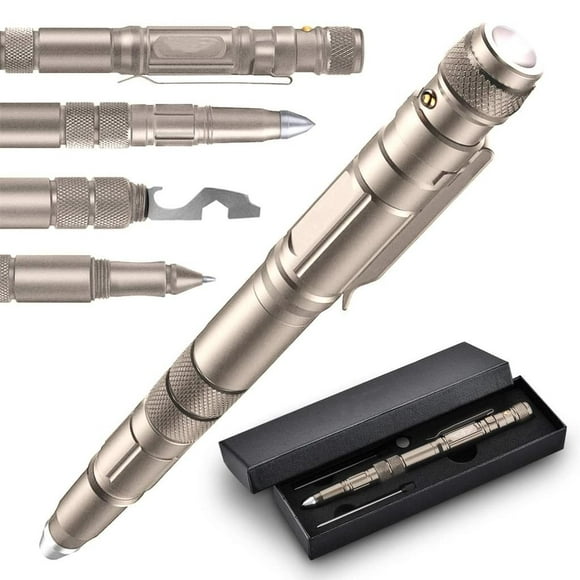 Tactical Pen with Flashlight,Multitool Pen for Outdoor Hiking Camping, Cool Gadget for Men Women