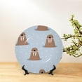 thumbnail image 3 of Honeii Playful Walrus Wonders Print Elegant Bone China Decorative Plate, Porcelain Plate,Art Crafts,Ceramic Ornaments for Home Office Wall Decor-7in, 3 of 3