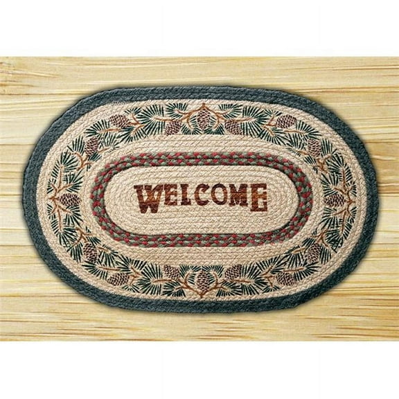 Earth Rugs 65-081PW Pinecone Welcome Oval Patch