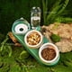 thumbnail image 4 of Cuenco para gatos con fuente para beber, cuenco automático de cerámica para comida de gato, cuenco para comida para gatos con inclinación para la vértebra cervical, 4 of 5