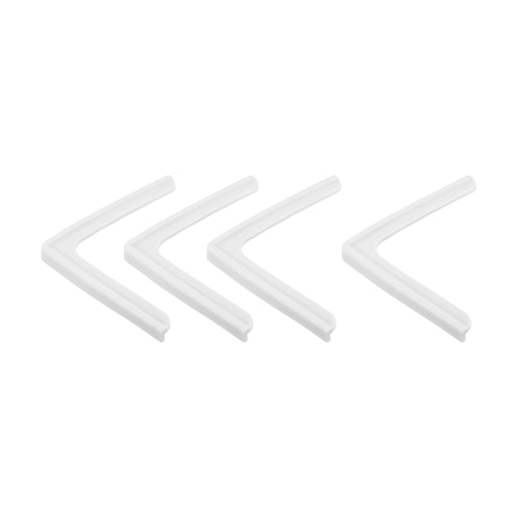 Uxcell Window Corner Guards Protectors, 4 Pack Mini Simple Style 70mm x 9mm for Window Corners Desks Furnitures Silver White