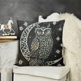 thumbnail image 2 of Happy Halloween Throw Pillow Covers, Halloween Bat Owl Snake and Totem Eye Fall Decorative Pillowcase Cushion Covers, Blank and White,, 2 of 5