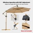 thumbnail image 7 of COSIEST 10ft Patio Umbrella with UV & Waterproof Canopy, 360-Degree Rotation, LED Lights, Outdoor Sun Shade for Patio, Garden, Backyard, or Poolside, 7 of 7