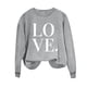 thumbnail image 4 of Penkiiy Camisetas Día de San Valentín Las mujeres aman Corazón Rojo Sudadera gráfica de manga larga Cuello Crew Valentines Tops L Gray, 4 of 4
