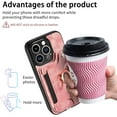 thumbnail image 6 of Phone Case for iPhone 14 Pro Max 6.7 inch Wallet Cover with Screen Protector and Wrist Strap Lanyard RFID Credit Card Holder Ring Stand iPhone14promax 5G i Phone14Max Plus iPhone14 ProMax Women Pink, 6 of 7