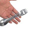 thumbnail image 4 of Utensilio de acampada deportivo de acero inoxidable con cuchillo, cuchara, tenedor, abrelatas de botellas, cubiertos múltiples funcionales 5 en 1, 4 of 5