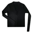 thumbnail image 4 of Fiaer Women Cropped Sweaters Button down V Neck Long Sleeve Solid Slim Fit Fashion Knit Tops Black One Size, 4 of 4
