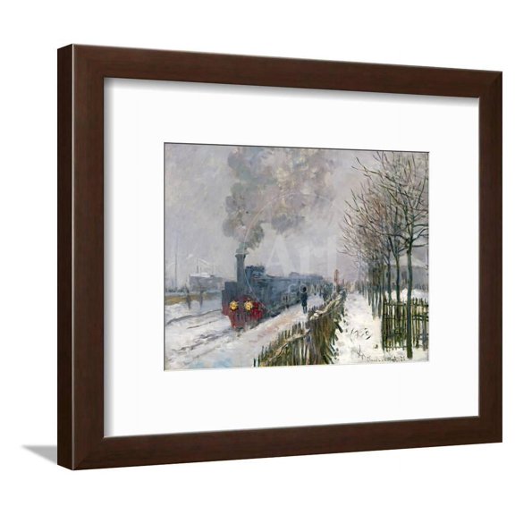 Train in the Snow, Seasons Transportation Framed Art Print Wall Art by Claude Monet Sold by Art.Com