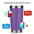 thumbnail image 3 of MEWAY 20oz Tumbler 8 Pack Double Wall Vacuum Insulated Travel Mug Bulk, Stainless Steel Tumblers with Lid and Straw, Durable Powder Coated Coffee Cups for Cold & Hot Drinks (Purple, 8), 3 of 9