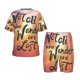 thumbnail image 1 of Balery Not All Who Wander Are Lost Conjunto de Pijama Infantil de Manga Corta con Estampado – Ropa de Dormir de Algodón Suave-3X-Large, 1 of 6