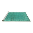 thumbnail image 2 of Ahgly Company Machine Washable Indoor Round Oriental Turquoise Blue Industrial Area Rugs, 7' Round, 2 of 4